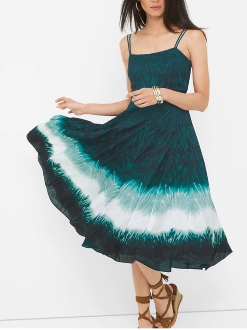 White House Black Market Dip Dye Fit N Flare Dress Size 12